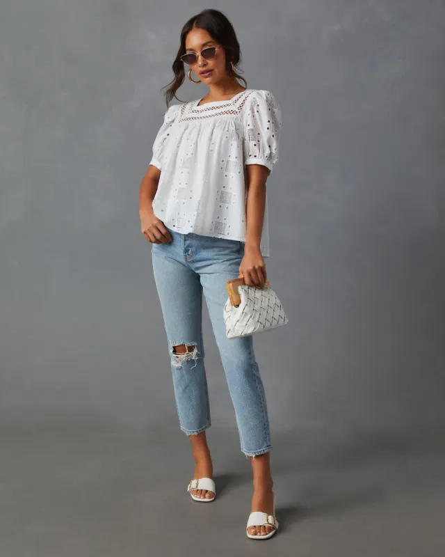Patsy Square Neck Puff Sleeve Blouse sold by Vici