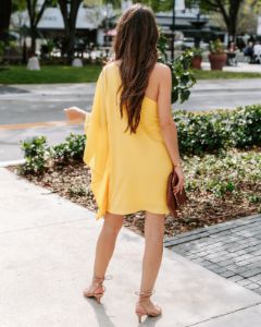 Side To Side One Shoulder Statement Dress - Yellow - FINAL SALE sold by Vici