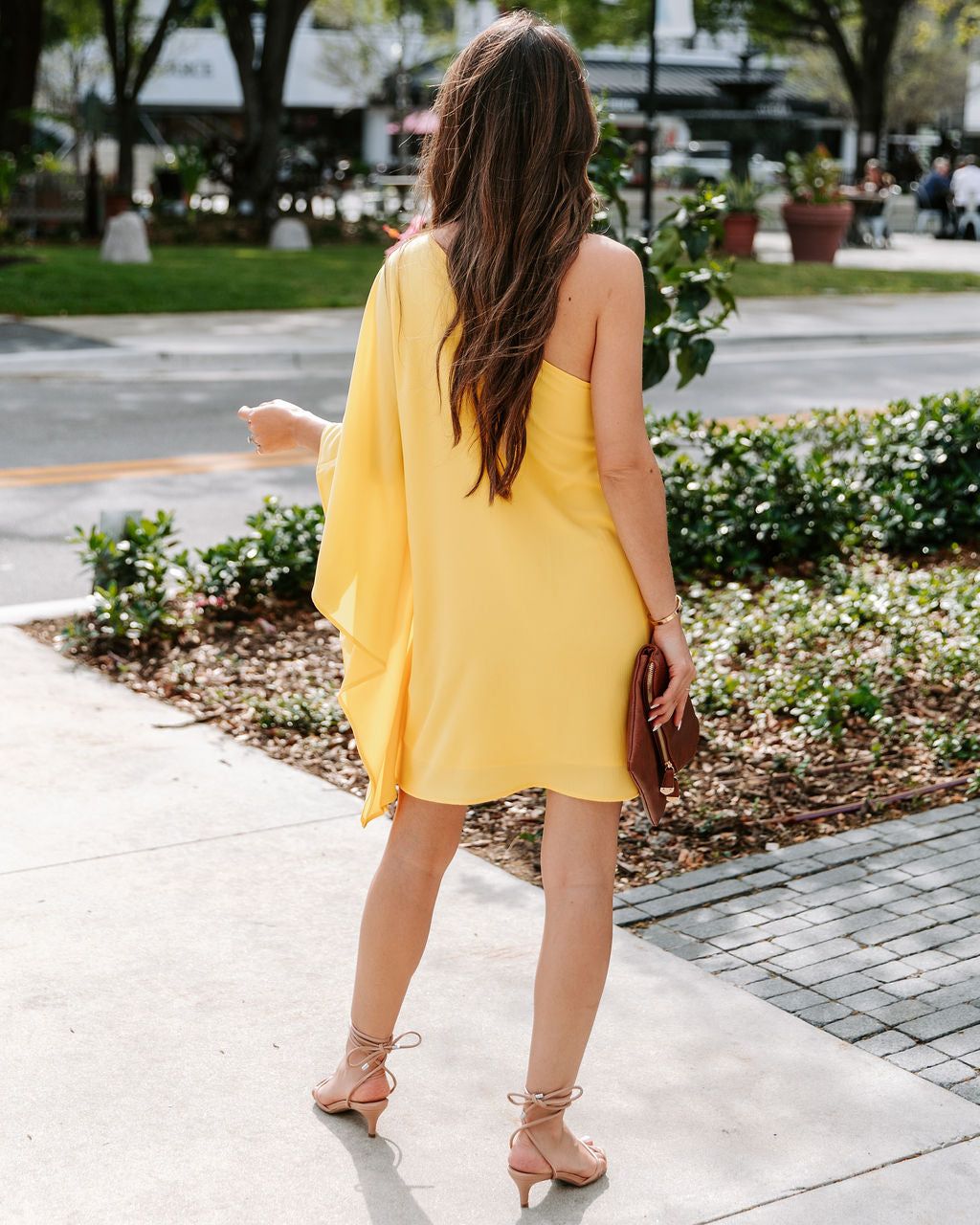Side To Side One Shoulder Statement Dress - Yellow - FINAL SALE sold by Vici product image thumbnail 2