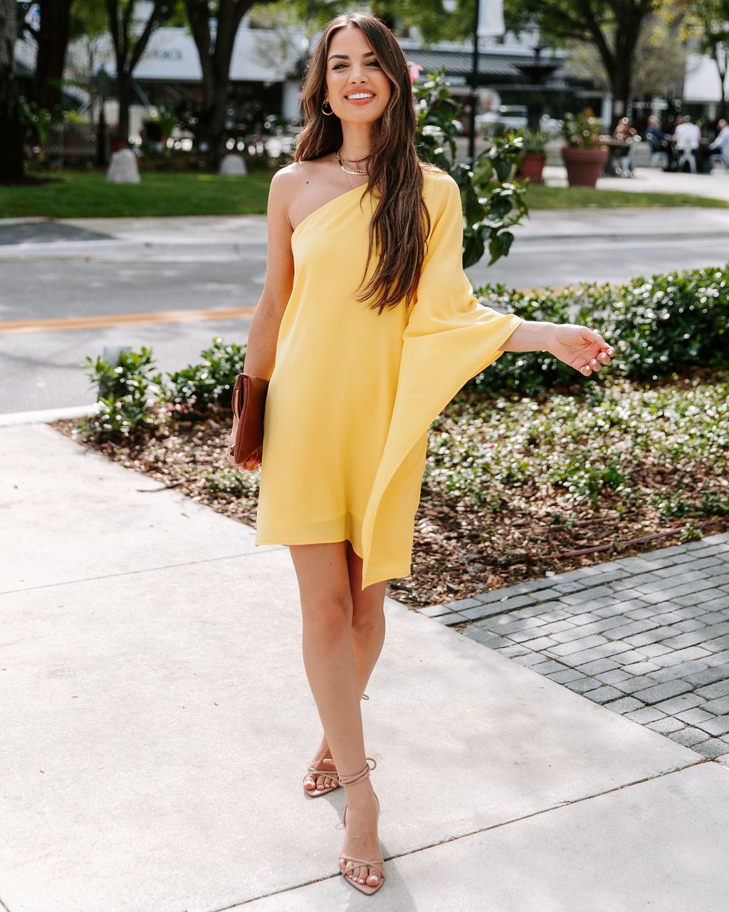 Side To Side One Shoulder Statement Dress - Yellow - FINAL SALE sold by Vici product image thumbnail 5