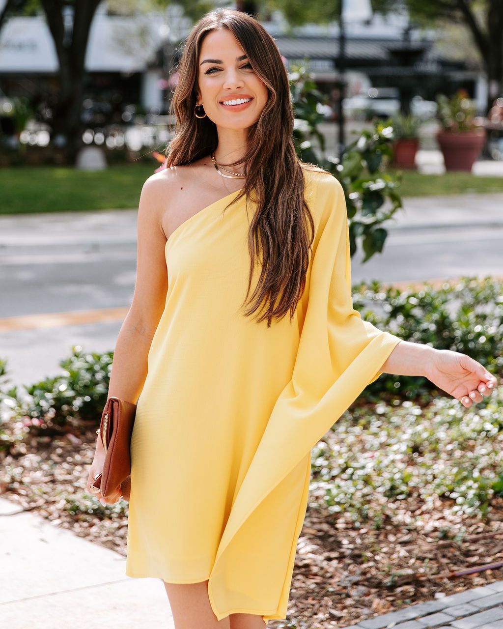 Side To Side One Shoulder Statement Dress - Yellow - FINAL SALE sold by Vici product image thumbnail 4