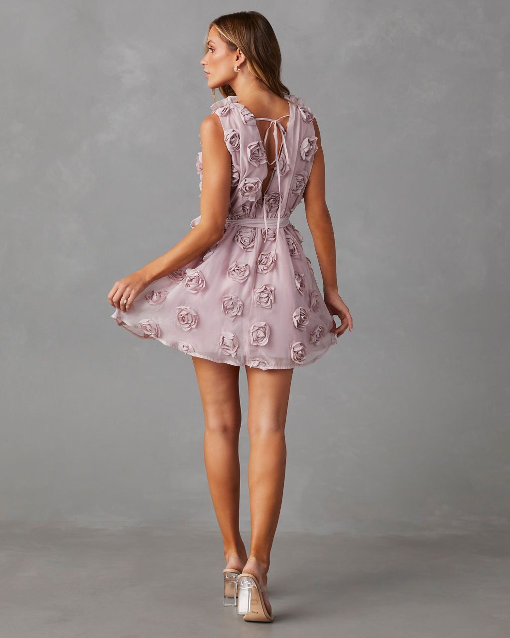 Akia Floral Embellished Mini Dress - Mauve - FINAL SALE sold by Vici product image thumbnail 2