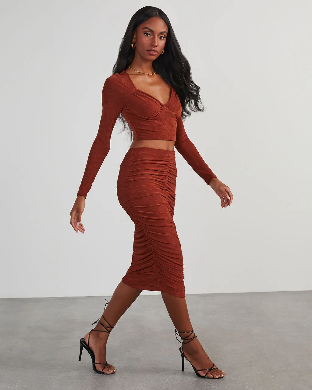 Weekend Vibes Slinky Long Sleeve Crop Top sold by Vici product image thumbnail 2