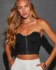 Tasmyn Strapless Zip Front Corset Top sold by Vici