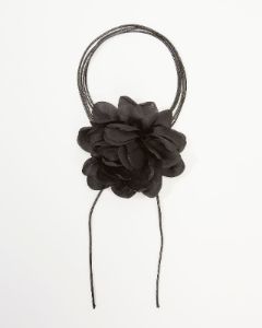 The Chosen Flower Large Tie Choker Necklace - Black - FINAL SALE sold by Vici