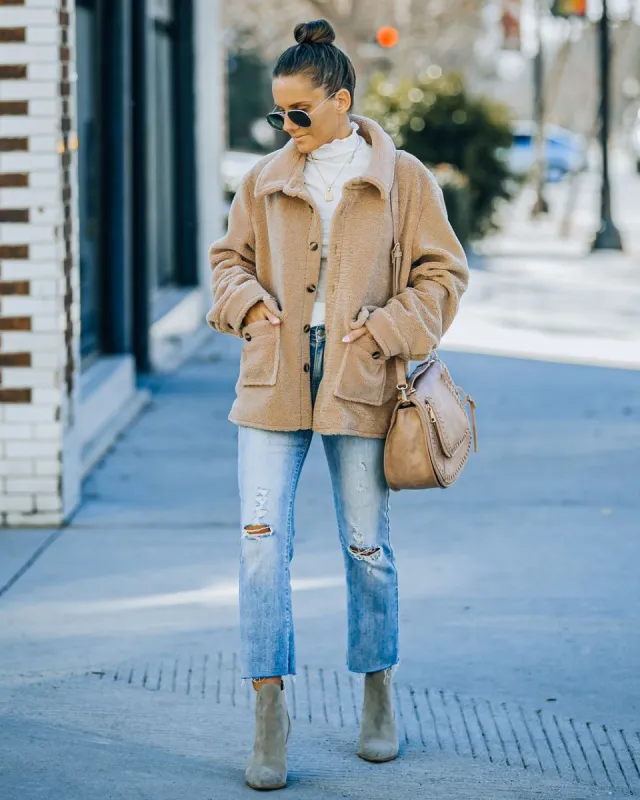 Noble Pocketed Teddy Jacket - Camel - FINAL SALE sold by Vici