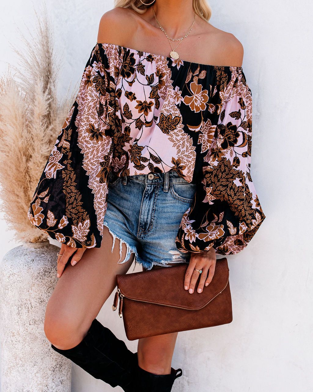 Myanna Cotton Floral Off The Shoulder Top - FINAL SALE sold by Vici