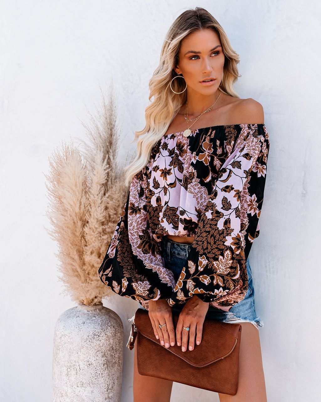 Myanna Cotton Floral Off The Shoulder Top - FINAL SALE sold by Vici product image thumbnail 3