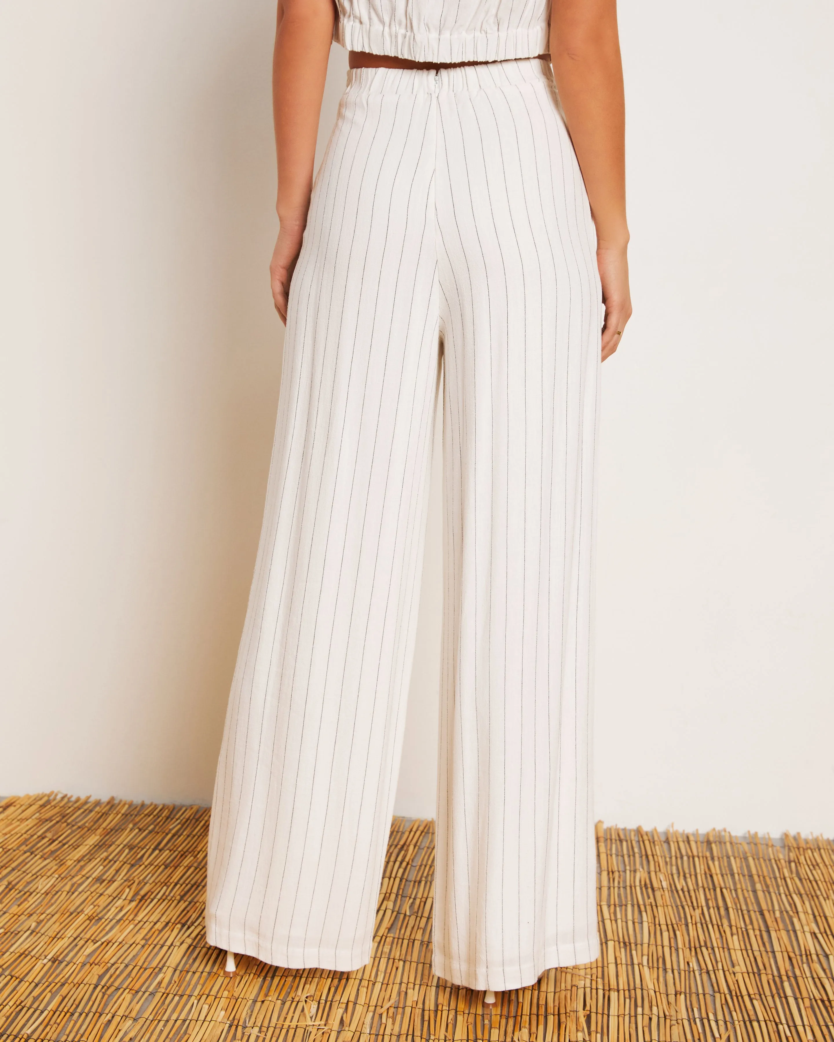 Tanya Pinstripe Linen Blend Wide Leg Pant sold by Vici product image thumbnail 5
