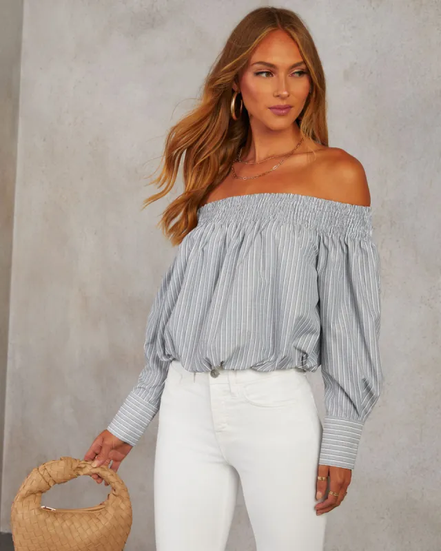 Casting Shadows Off Shoulder Top sold by Vici