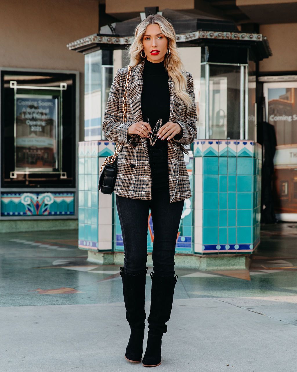 Celina Pocketed Plaid Blazer sold by Vici product image thumbnail 3