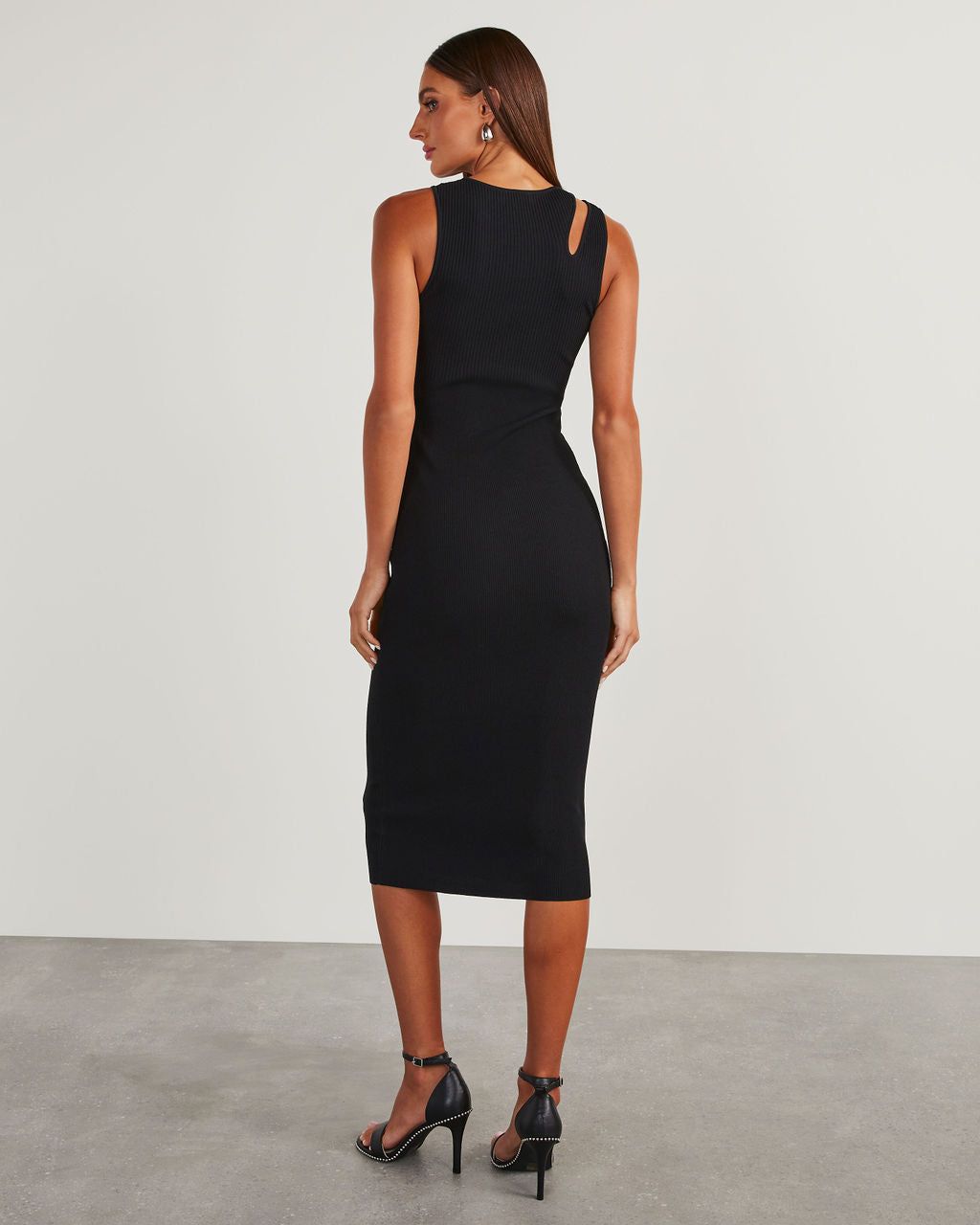 Tempted Shoulder Cutout Midi Dress - Black sold by Vici product image thumbnail 4