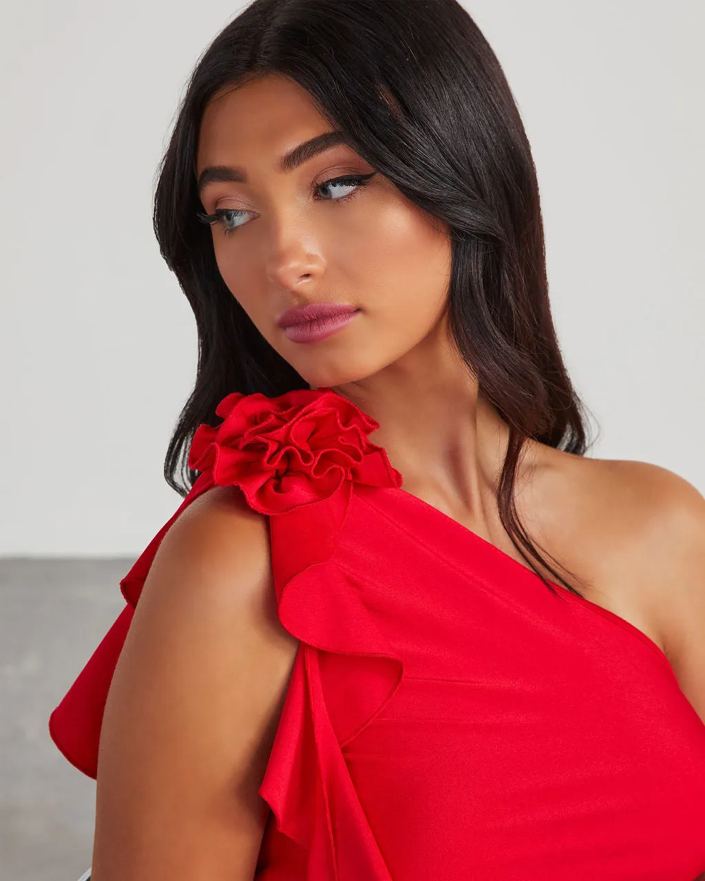 Amarissa One Shoulder Rosette Ruffle Bodysuit sold by Vici product image thumbnail 5