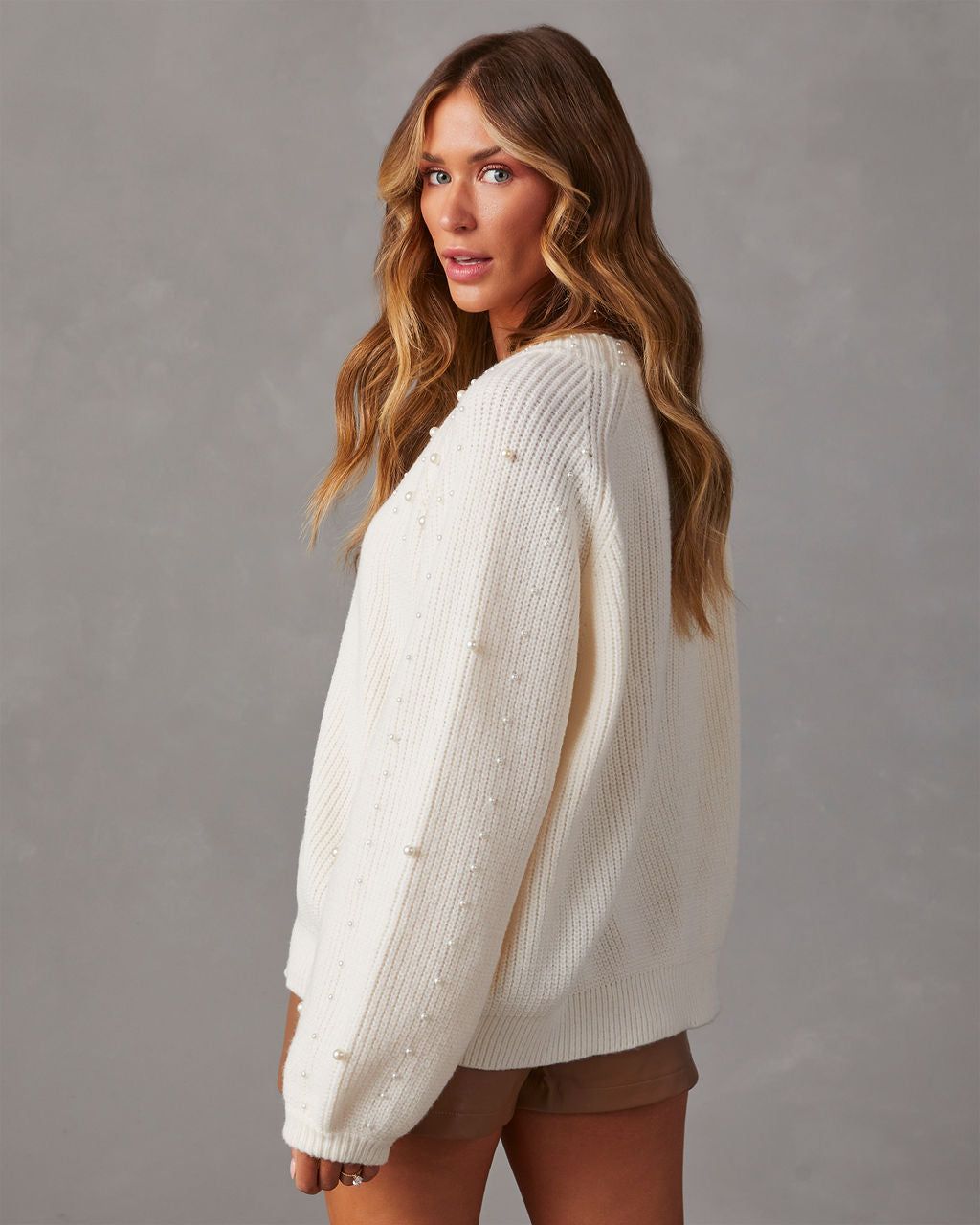 Yandy Oversized Pearl Embellished Sweater sold by Vici product image thumbnail 4