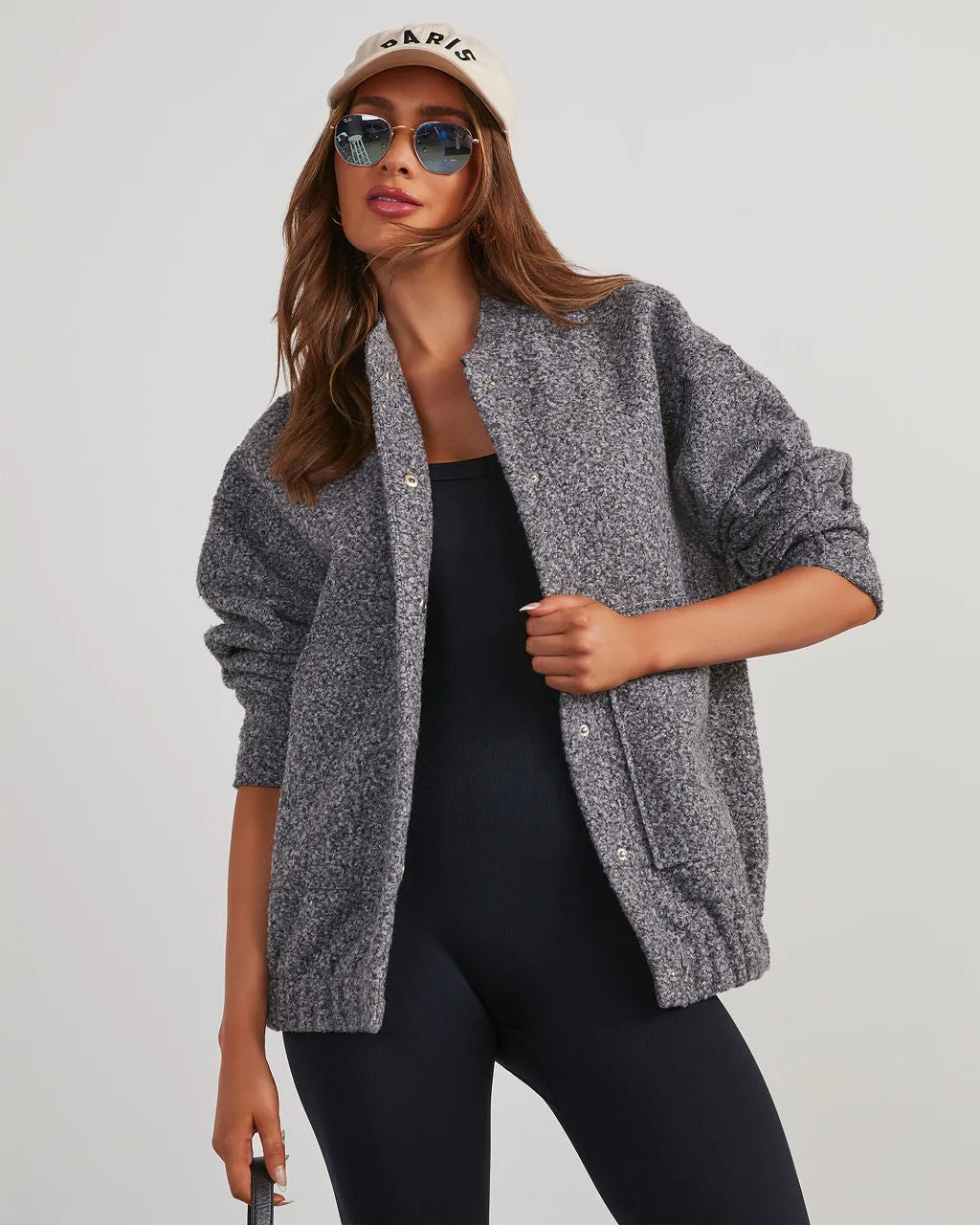 Hannah Textured Bomber Jacket sold by Vici product image thumbnail 5