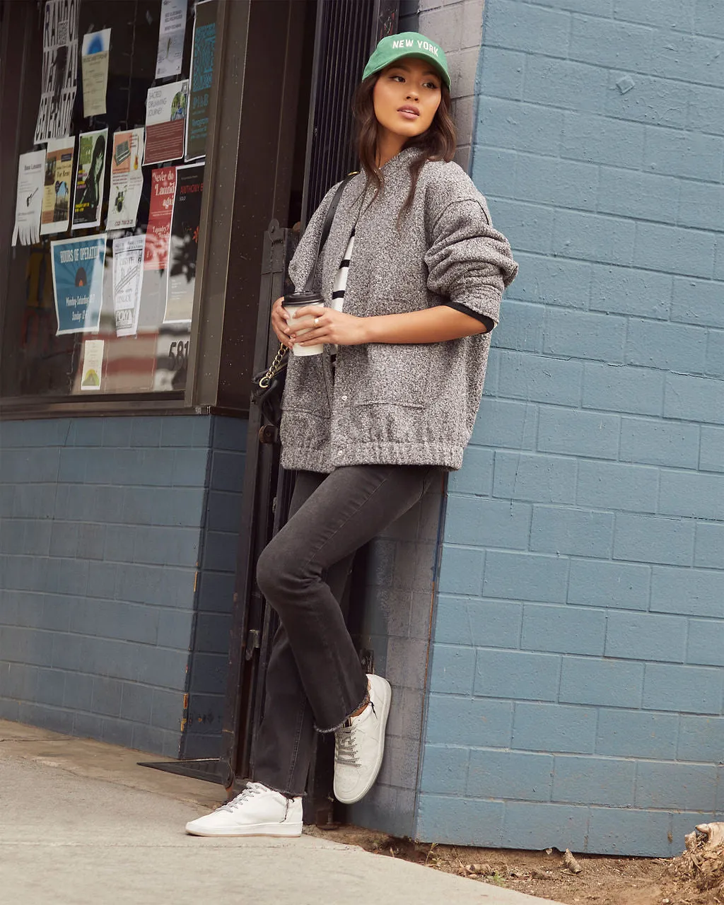 Hannah Textured Bomber Jacket sold by Vici product image thumbnail 2