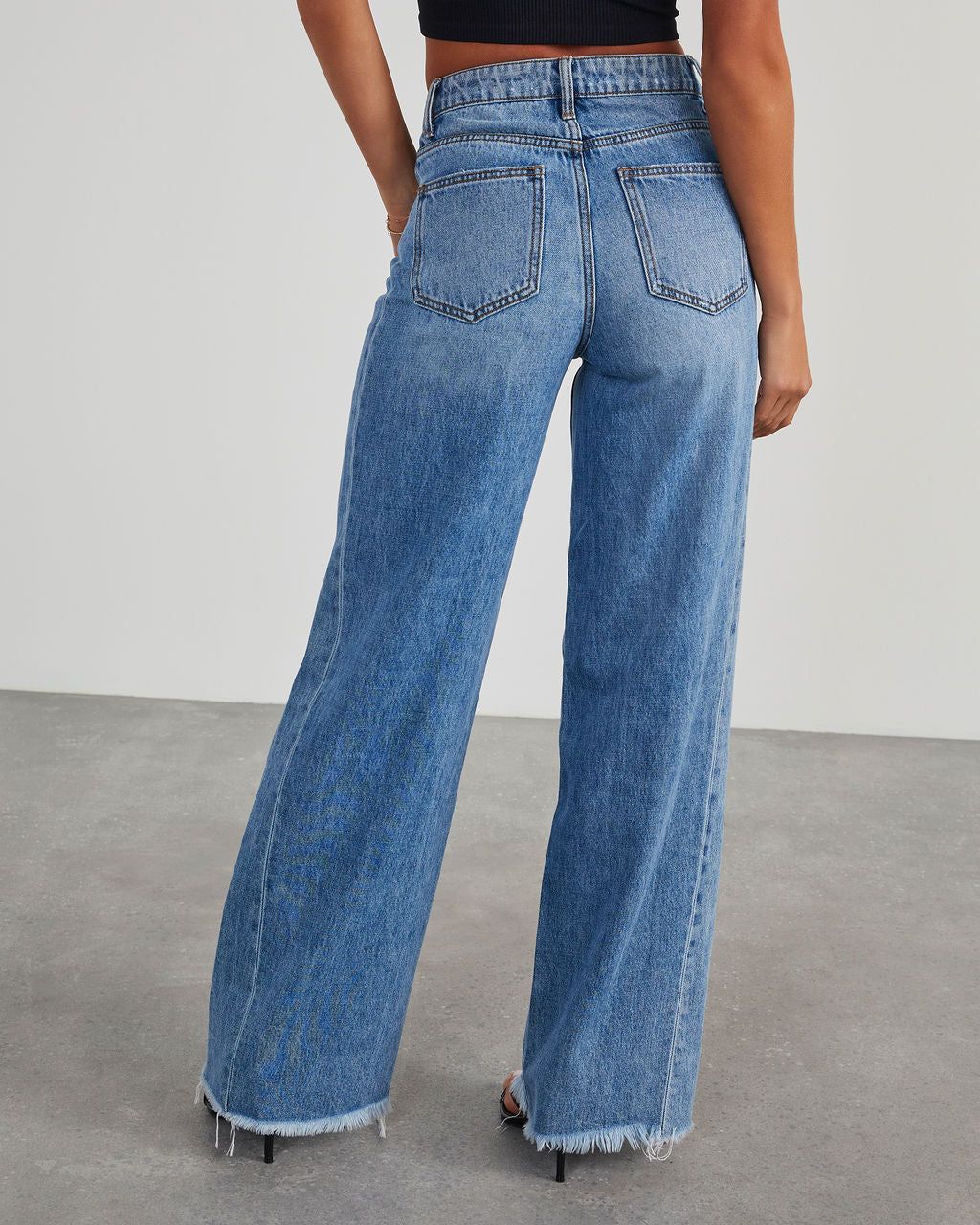 VICI Socialite Wide Leg Side Seam Jeans - Medium Wash sold by Vici product image thumbnail 4