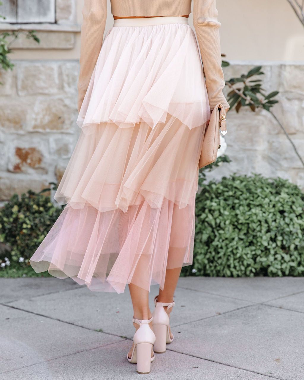 Save The Last Dance Tiered Tulle Midi Skirt sold by Vici product image thumbnail 2