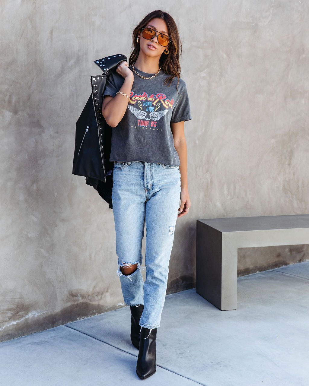 Rock And Roll 92 Tour Cropped Cotton Tee sold by Vici product image thumbnail 3