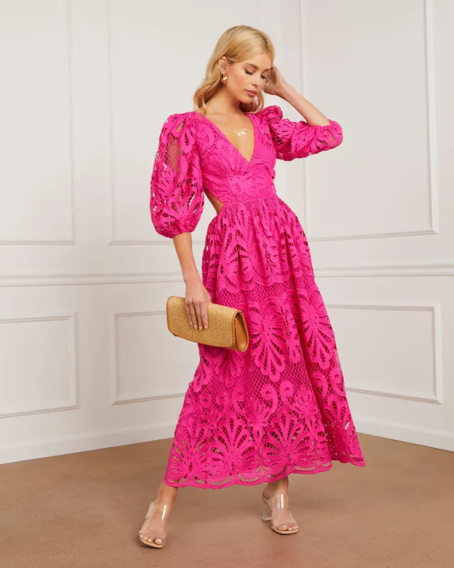 Vivianna Eyelet Maxi Dress sold by Vici