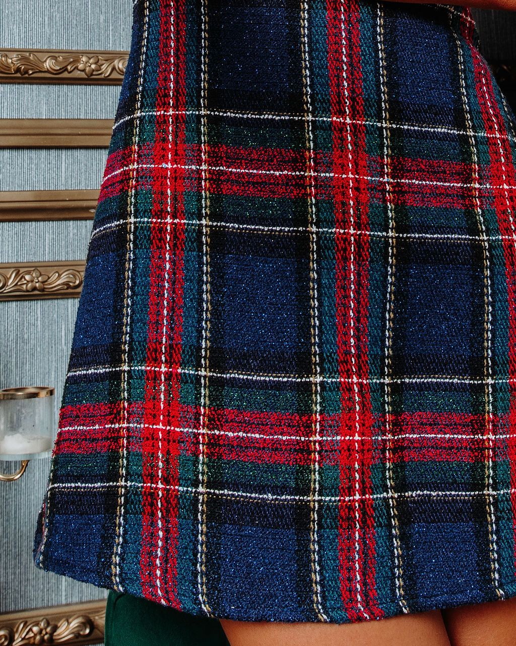 Best Wishes Plaid Tweed Mini Dress sold by Vici product image thumbnail 2
