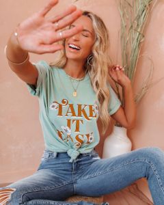 Floral Take It Easy Cotton Tee - FINAL SALE sold by Vici