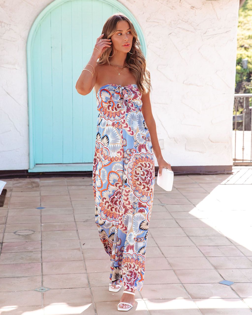 Breath Of Fresh Air Satin Printed Strapless Jumpsuit - FINAL SALE sold by Vici product image thumbnail 3
