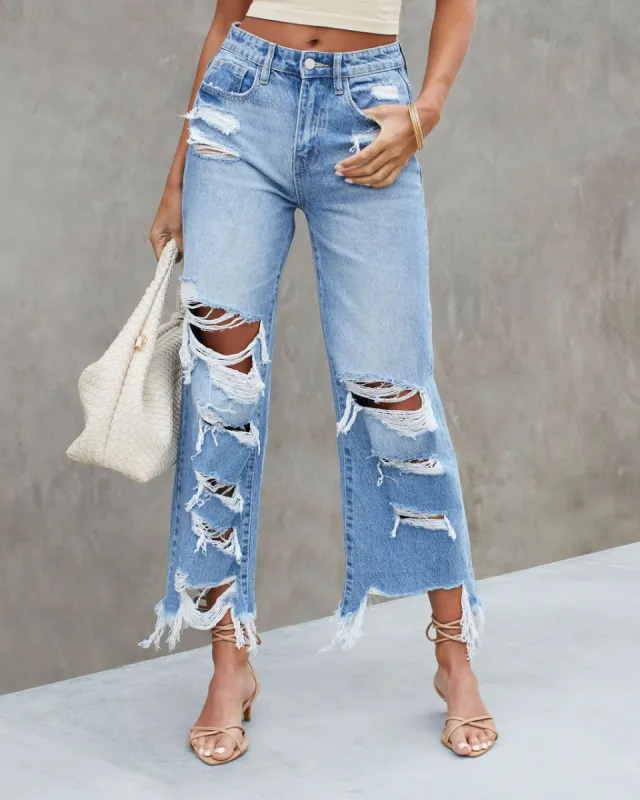 Hayes High Waisted Distressed Jeans - FINAL SALE sold by Vici