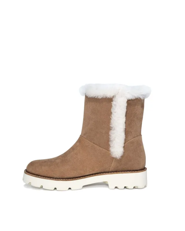 Nordic Faux Fur Trim Boot - Camel - FINAL SALE sold by Vici