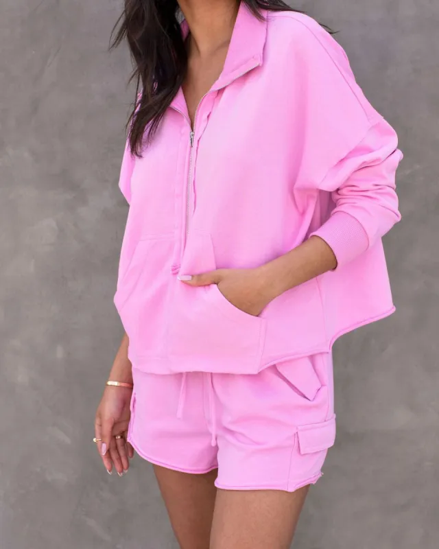 Behati Half Zip Lightweight Sweatshirt made by Vici