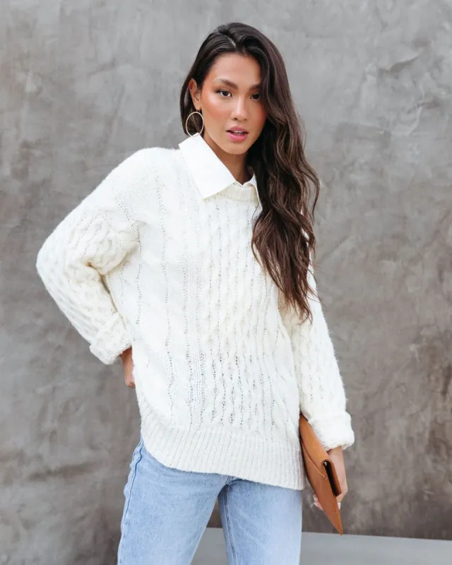 Lonely World Cable Knit Sweater sold by Vici
