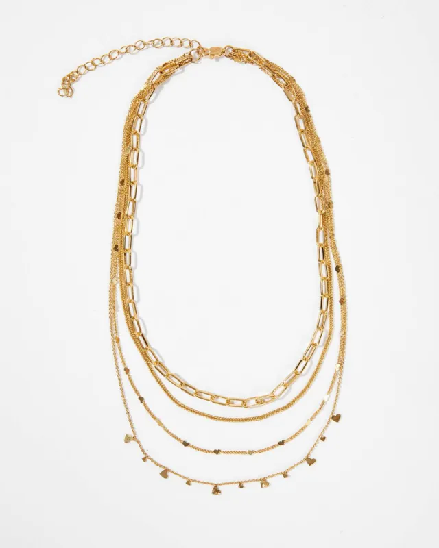 Kattan Layered Necklace - Gold sold by Vici