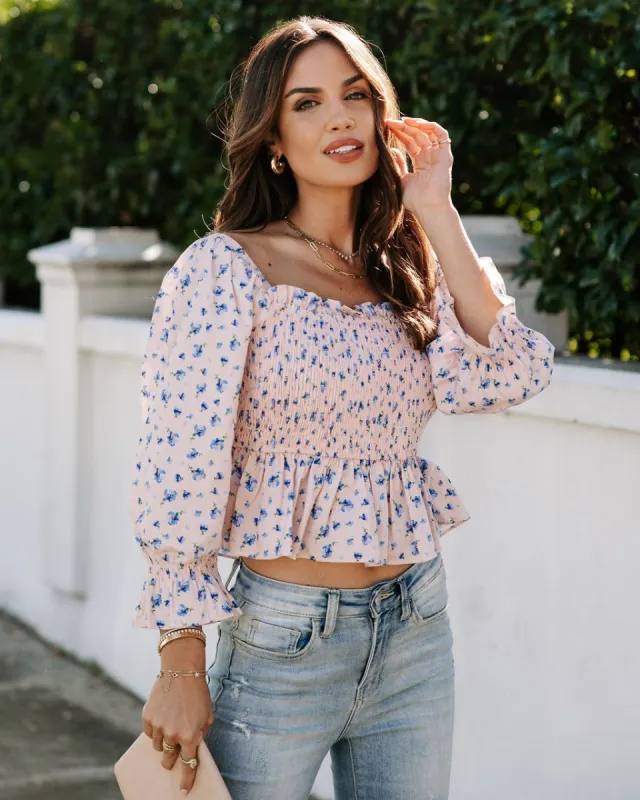 Alice Floral Smocked Top sold by Vici