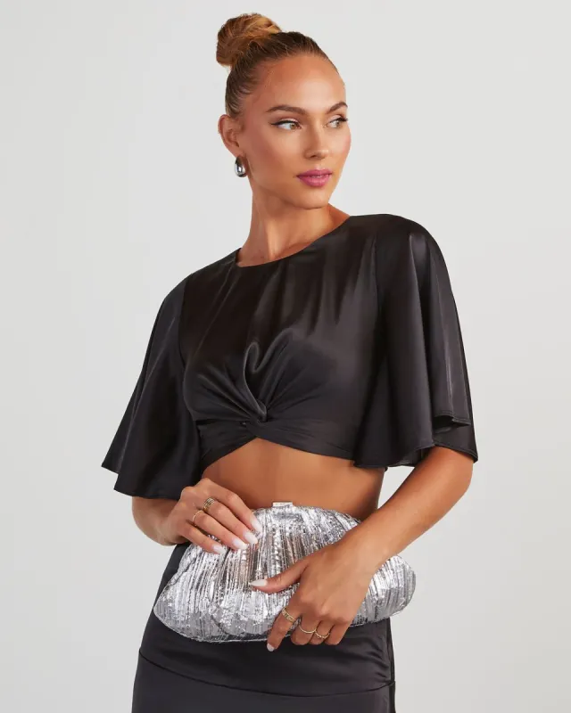 Make It Shine Clutch - Silver sold by Vici