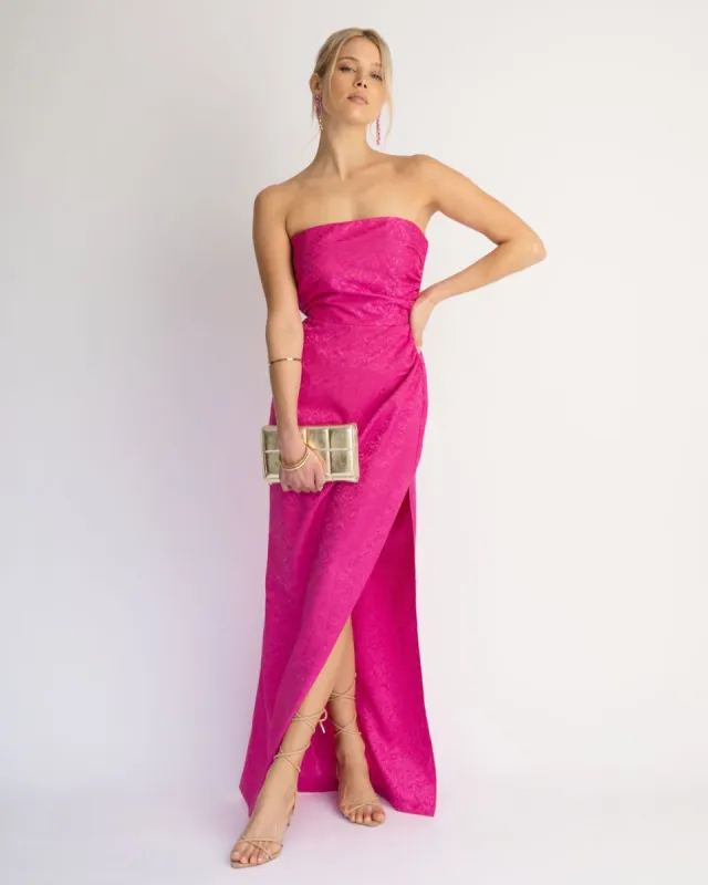 Galia Embossed Strapless Maxi Dress sold by Vici