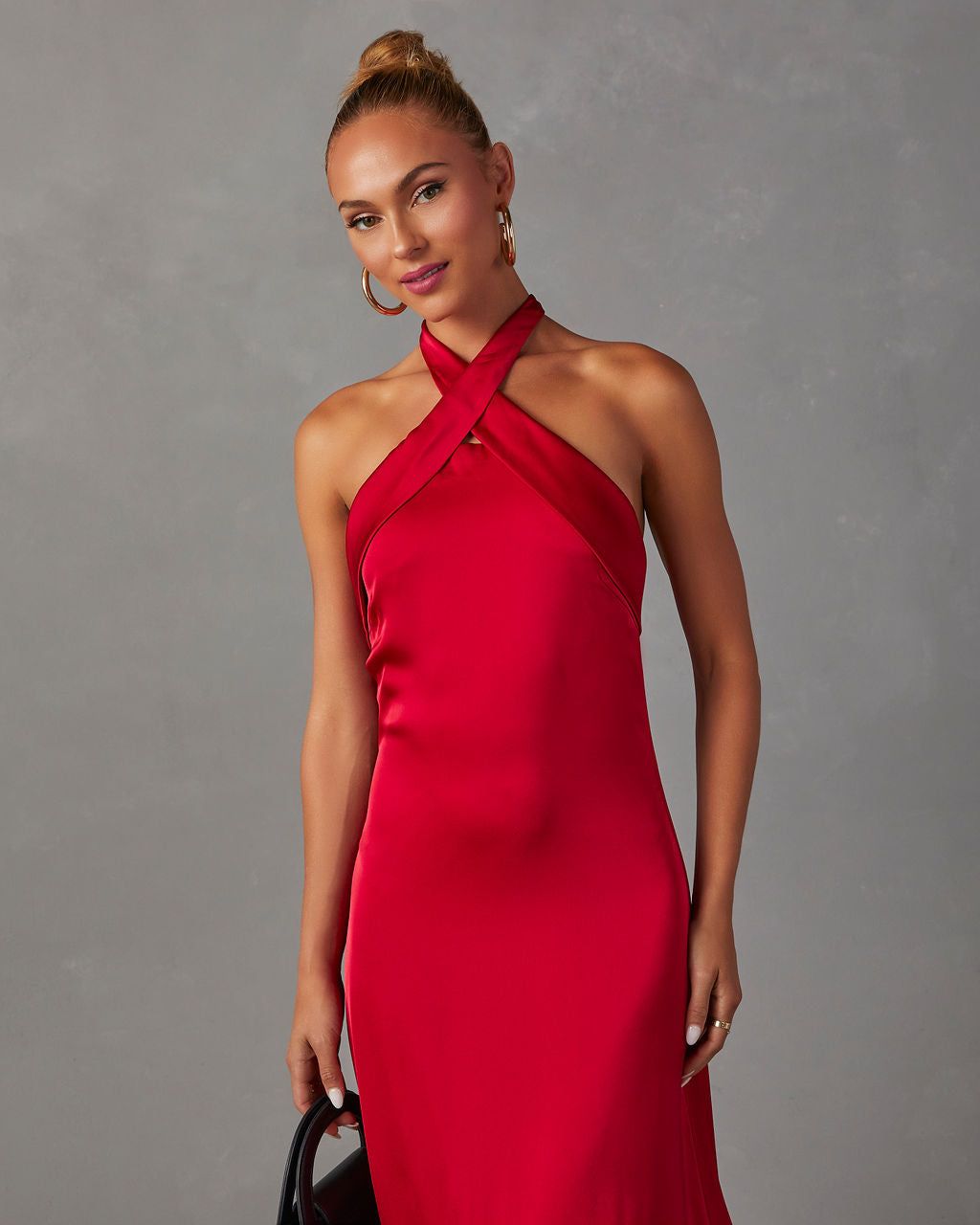 Heartfelt Satin Halter Neck Maxi Dress sold by Vici product image thumbnail 5