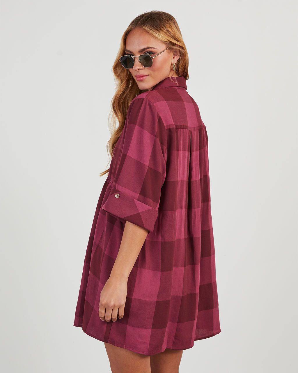 Shilah Plaid Babydoll Mini Dress sold by Vici product image thumbnail 4