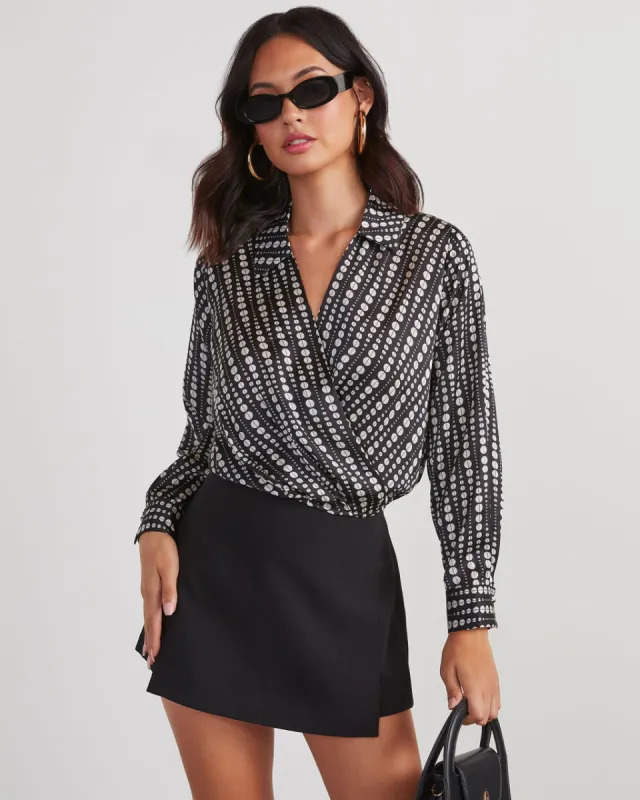 Hargrave Printed Long Sleeve Top sold by Vici