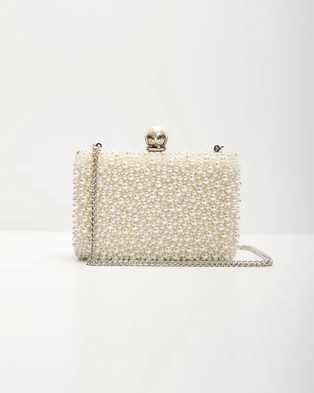 Feeling Popular Pearl Clutch sold by Vici