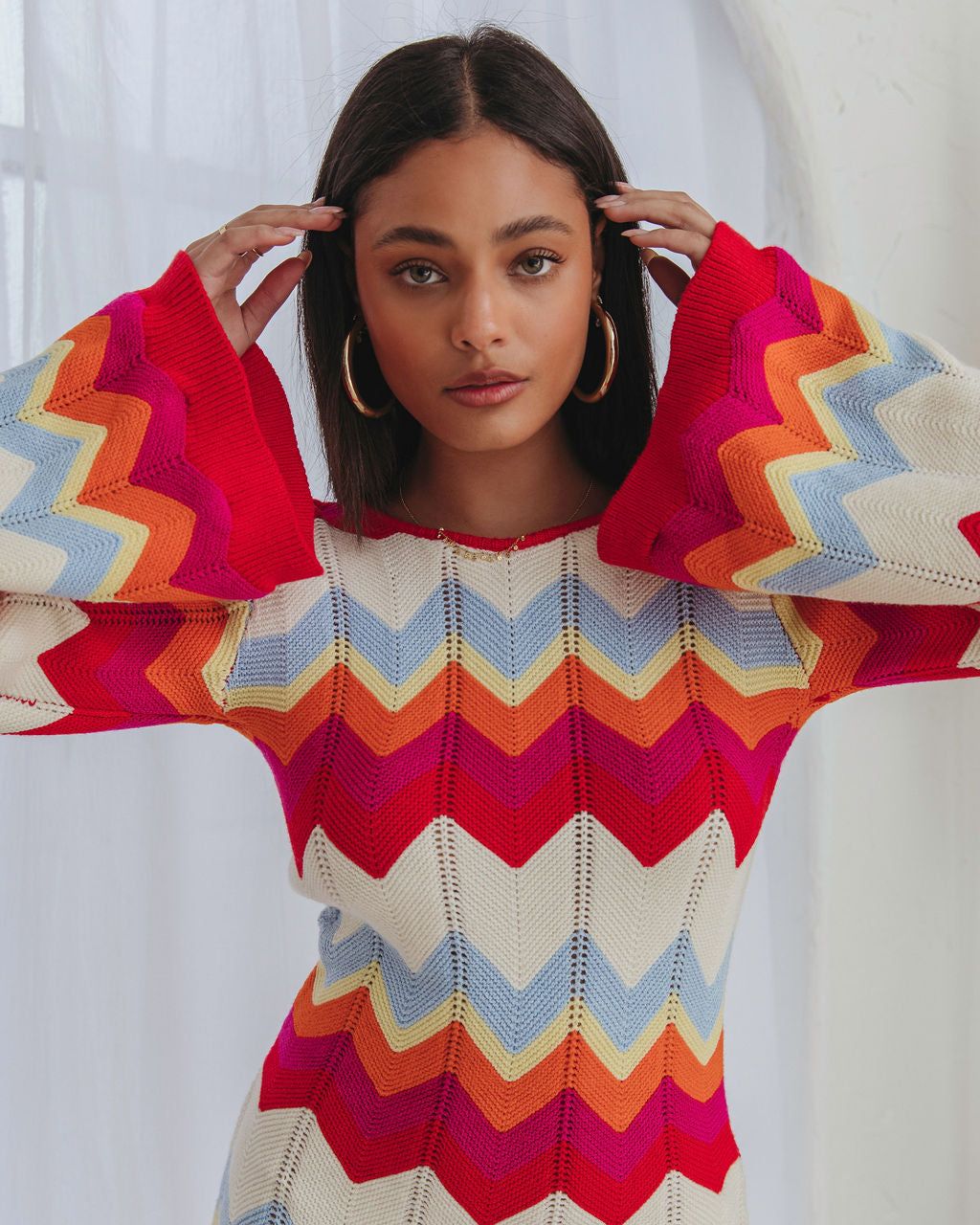 All About Marsha Knit Wide Sleeve Mini Dress sold by Vici product image thumbnail 2