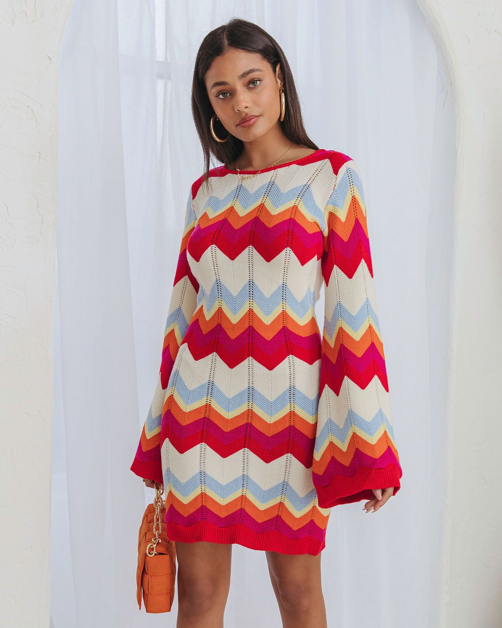 All About Marsha Knit Wide Sleeve Mini Dress sold by Vici