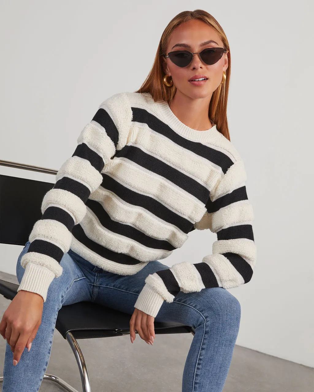 Kiely Sherpa Striped Sweater sold by Vici product image thumbnail 5