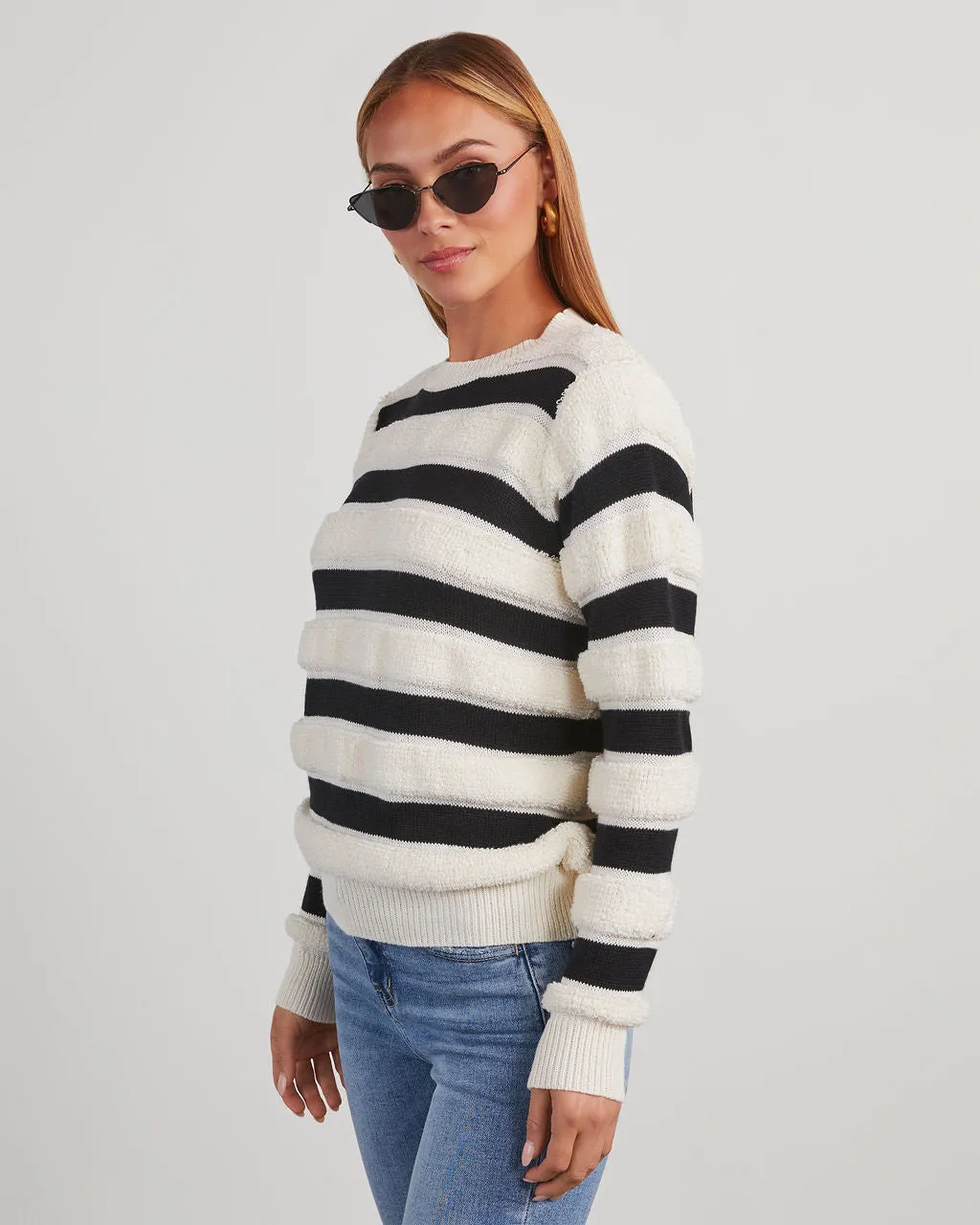 Kiely Sherpa Striped Sweater sold by Vici product image thumbnail 3