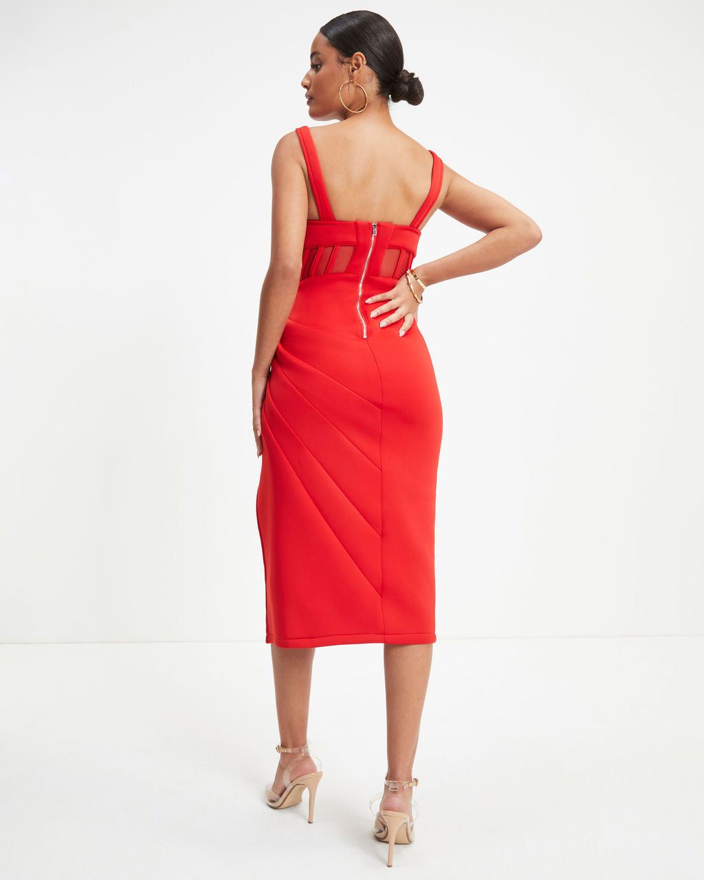 Celestia Sheer Corset Midi Dress sold by Vici product image thumbnail 4