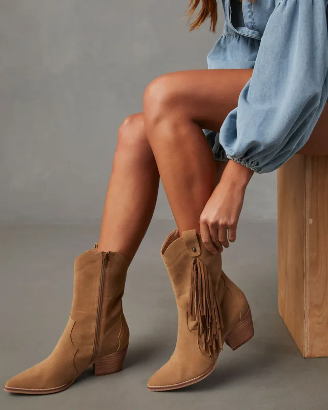 Drifter Fringe Heeled Western Boot sold by Vici