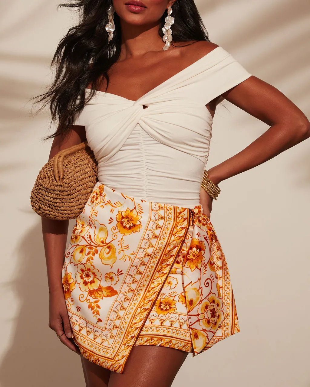 Summer Florals Wrap Mini Skirt sold by Vici product image thumbnail 2
