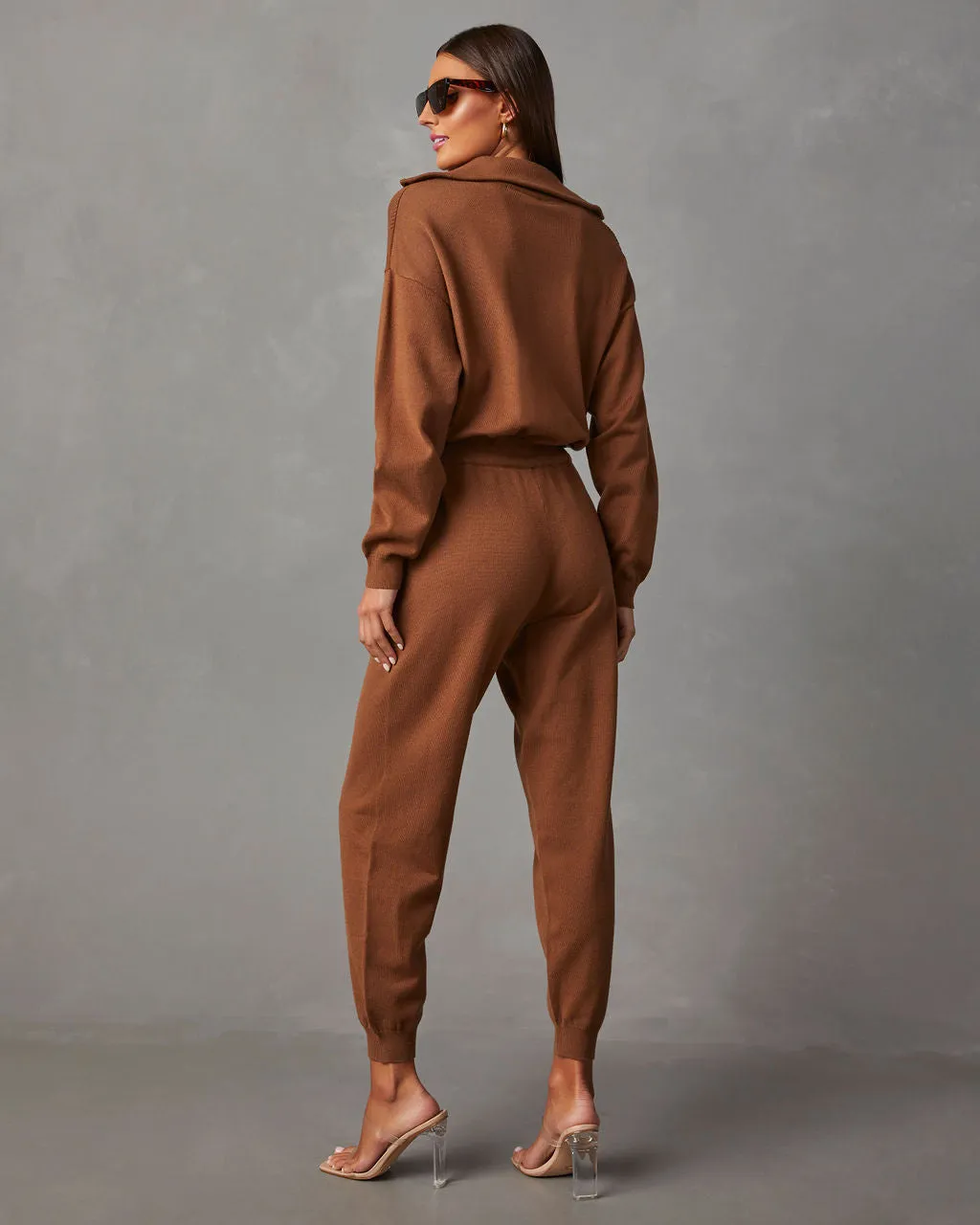 Ryker Pocketed Half Zip Knit Jumpsuit sold by Vici product image thumbnail 4