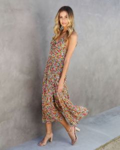 Bobby Floral Halter Midi Dress sold by Vici