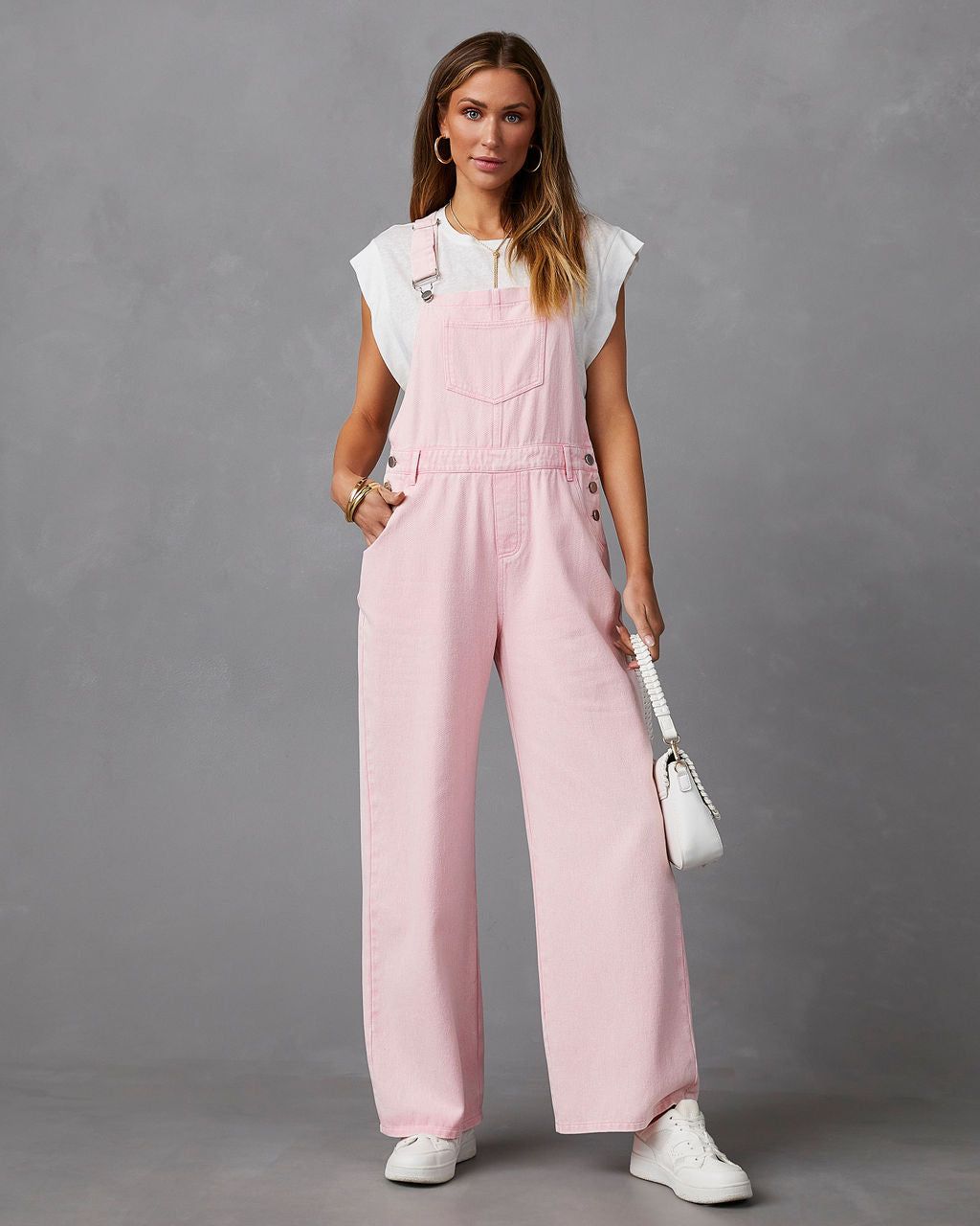 Delta Pocketed Overalls - Pink - FINAL SALE sold by Vici