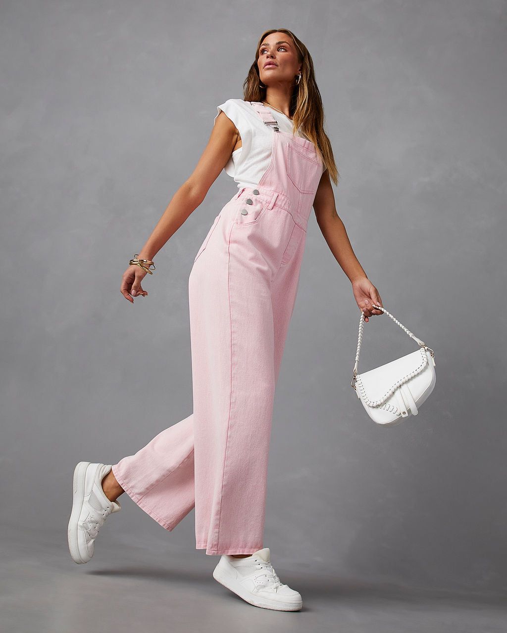 Delta Pocketed Overalls - Pink - FINAL SALE sold by Vici product image thumbnail 5
